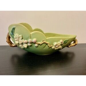 Vintage Roseville Pottery Apple Blossom Green Bowl EUC!!